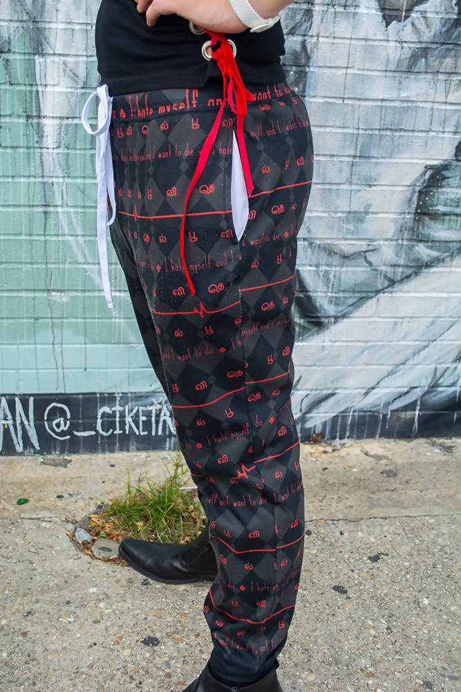 Anxiety Angel Joggers in Pink - Lolita Collective