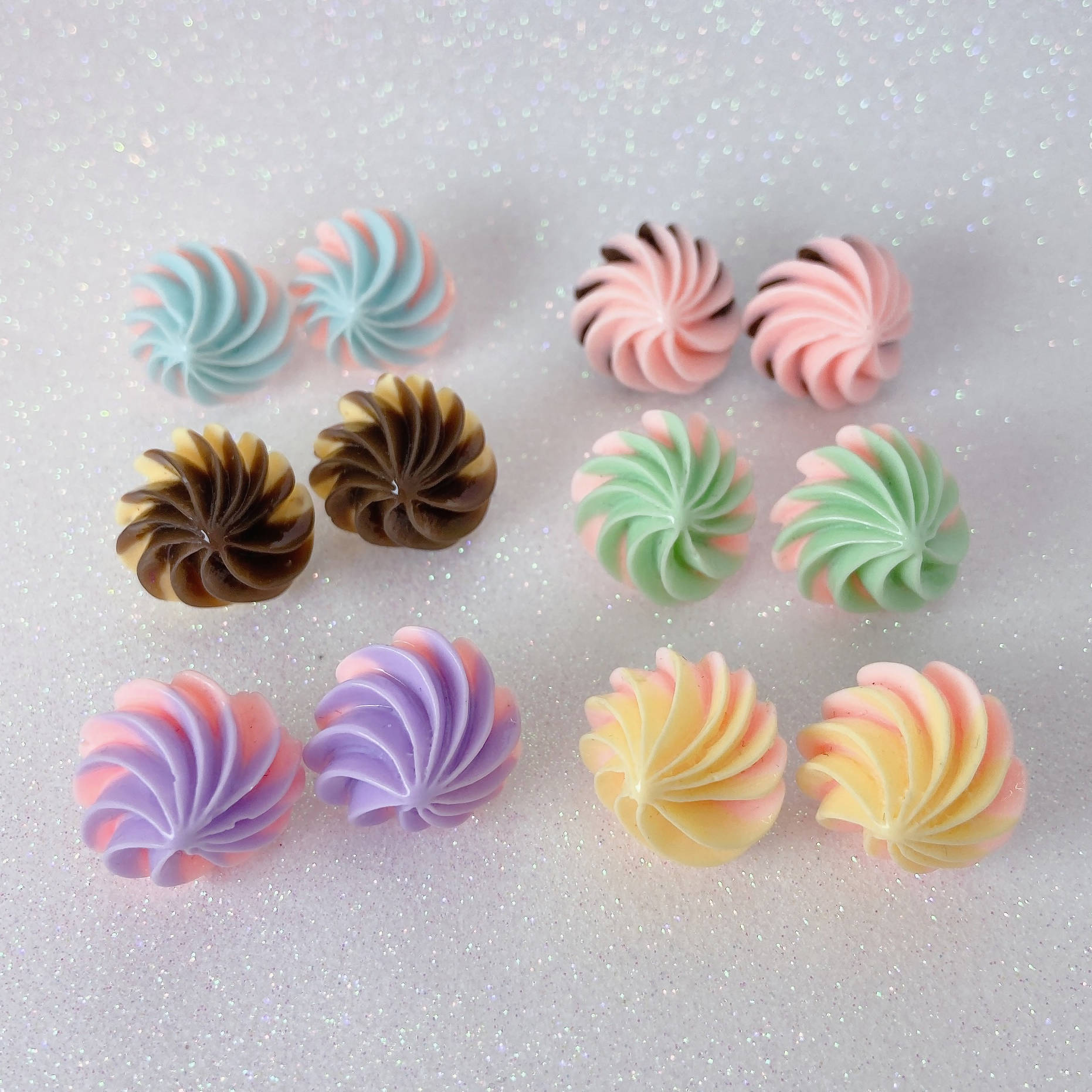 Meringue Swirl Earrings (6 Colors) - Lolita Collective